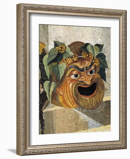 Mosaic Depicting Theatrical Mask, from Rome-null-Framed Giclee Print