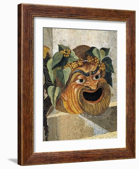 Mosaic Depicting Theatrical Mask, from Rome-null-Framed Giclee Print