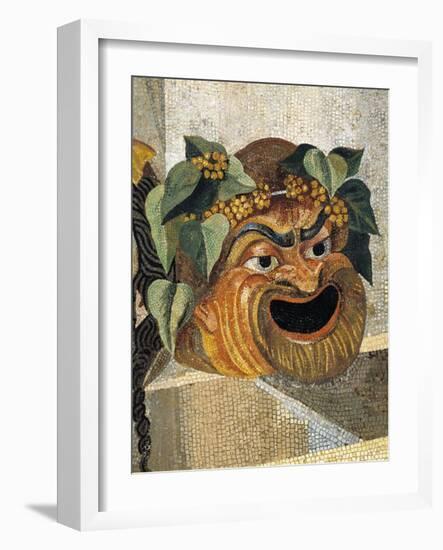 Mosaic Depicting Theatrical Mask, from Rome-null-Framed Giclee Print