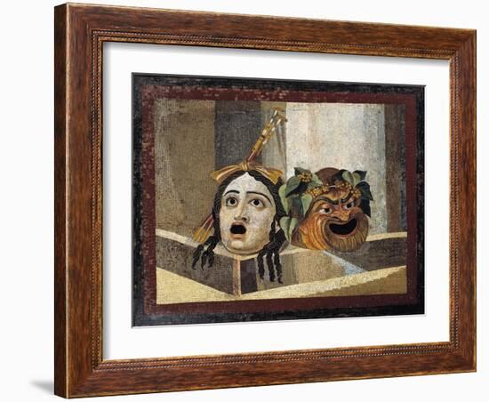 Mosaic Depicting Theatrical Masks, from Rome-null-Framed Giclee Print