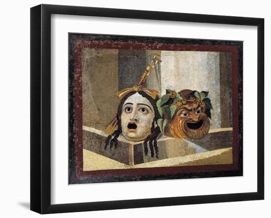 Mosaic Depicting Theatrical Masks, from Rome-null-Framed Giclee Print