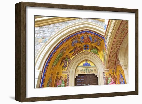 Mosaic depiction of the Vigin Mary, Kykkos Monastery, Kykkos, Troodos, Cyprus-Neil Farrin-Framed Photographic Print