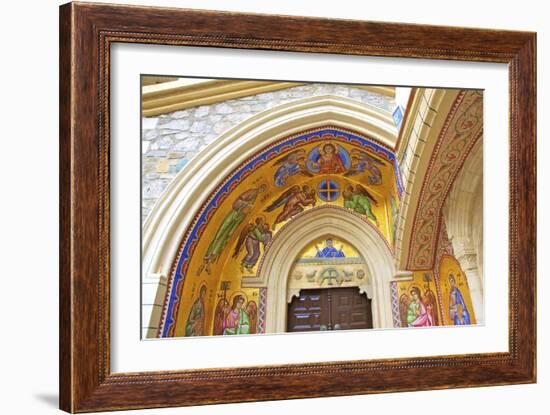 Mosaic depiction of the Vigin Mary, Kykkos Monastery, Kykkos, Troodos, Cyprus-Neil Farrin-Framed Photographic Print