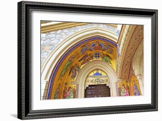 Mosaic depiction of the Vigin Mary, Kykkos Monastery, Kykkos, Troodos, Cyprus-Neil Farrin-Framed Photographic Print