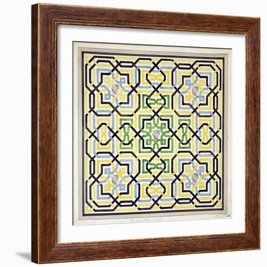 Mosaic Design from the Alhambra, from 'The Arabian Antiquities of Spain', Published 1815-James Cavanagh Murphy-Framed Giclee Print