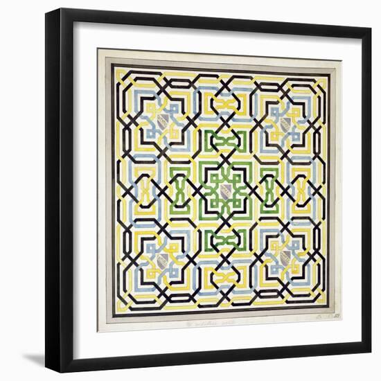 Mosaic Design from the Alhambra, from 'The Arabian Antiquities of Spain', Published 1815-James Cavanagh Murphy-Framed Giclee Print