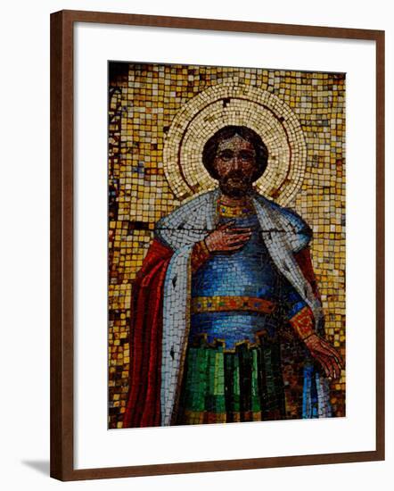 Mosaic Detail with Image of Christ, Alexander Nevsky Cathedral, Yalta, Ukraine-Cindy Miller Hopkins-Framed Photographic Print