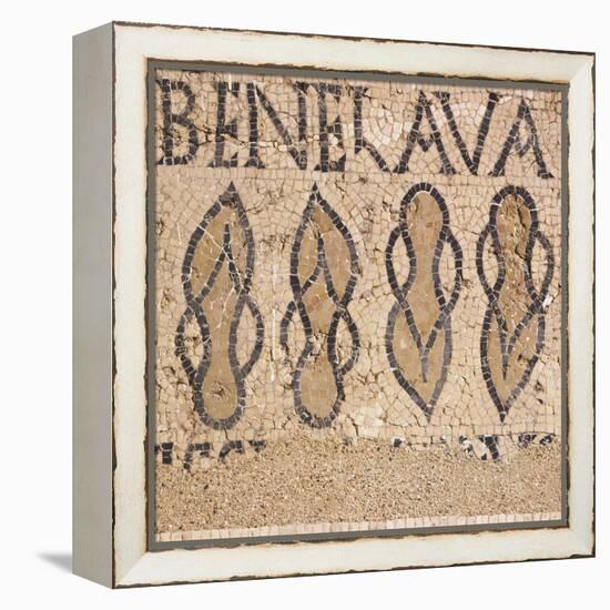 Mosaic from Villa's Entry Way Depicting Sandals and Words Bene Lava-null-Framed Premier Image Canvas