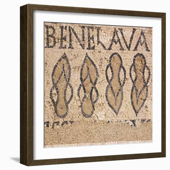 Mosaic from Villa's Entry Way Depicting Sandals and Words Bene Lava-null-Framed Giclee Print