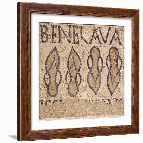 Mosaic from Villa's Entry Way Depicting Sandals and Words Bene Lava-null-Framed Giclee Print