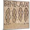 Mosaic from Villa's Entry Way Depicting Sandals and Words Bene Lava-null-Mounted Giclee Print