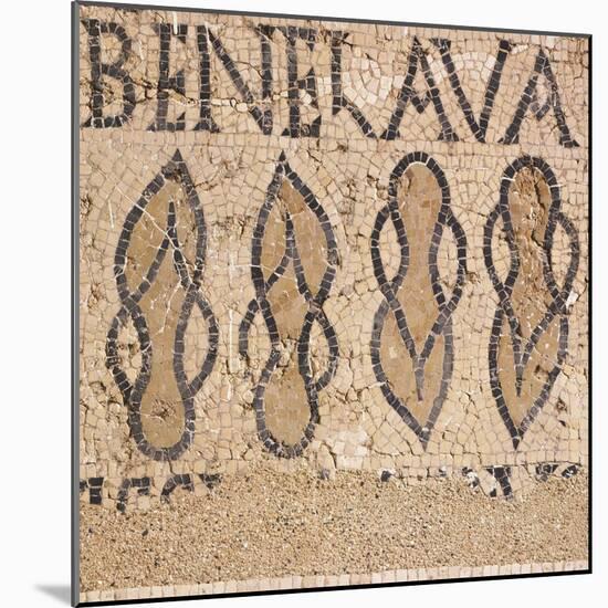 Mosaic from Villa's Entry Way Depicting Sandals and Words Bene Lava-null-Mounted Giclee Print