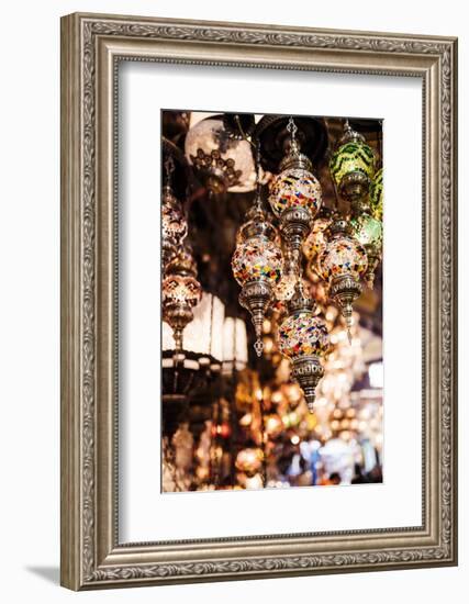 Mosaic Glass Turkish Lights on Display, Grand Bazaar (Kapali Carsi), Istanbul, Turkey-Ben Pipe-Framed Photographic Print
