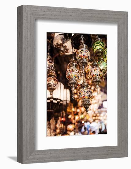 Mosaic Glass Turkish Lights on Display, Grand Bazaar (Kapali Carsi), Istanbul, Turkey-Ben Pipe-Framed Photographic Print