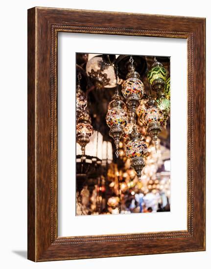 Mosaic Glass Turkish Lights on Display, Grand Bazaar (Kapali Carsi), Istanbul, Turkey-Ben Pipe-Framed Photographic Print