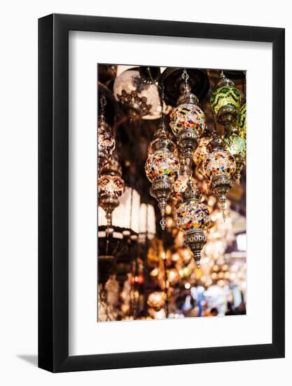 Mosaic Glass Turkish Lights on Display, Grand Bazaar (Kapali Carsi), Istanbul, Turkey-Ben Pipe-Framed Photographic Print