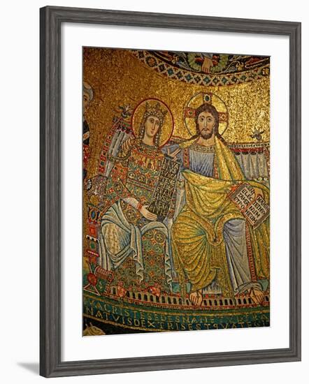 Mosaic in the Apse with Christ and the Virgin Mary-null-Framed Giclee Print