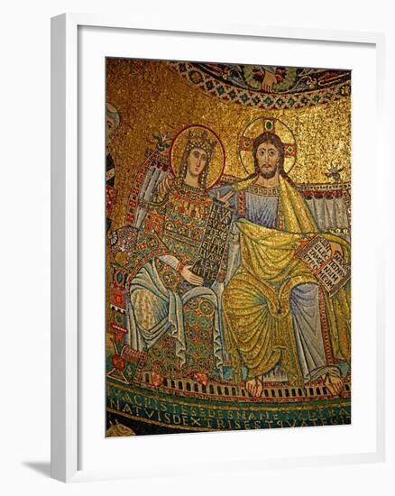 Mosaic in the Apse with Christ and the Virgin Mary-null-Framed Giclee Print