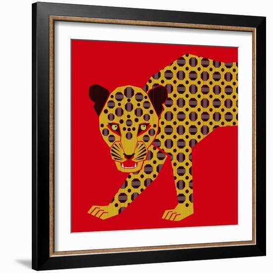 Mosaic Leopard-null-Framed Premium Giclee Print