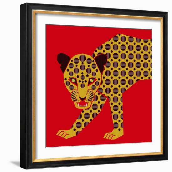 Mosaic Leopard-null-Framed Premium Giclee Print