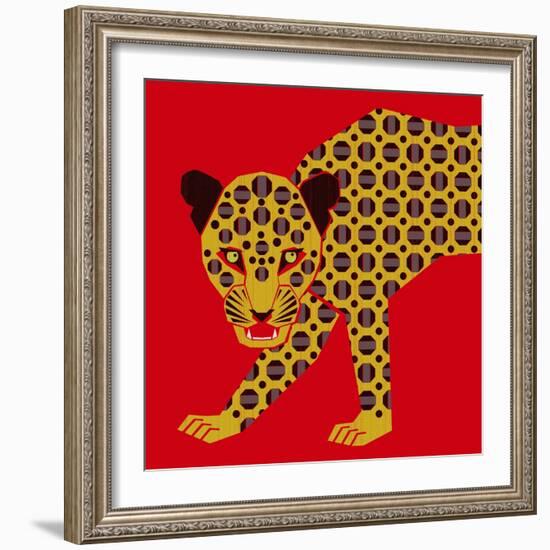 Mosaic Leopard-null-Framed Giclee Print