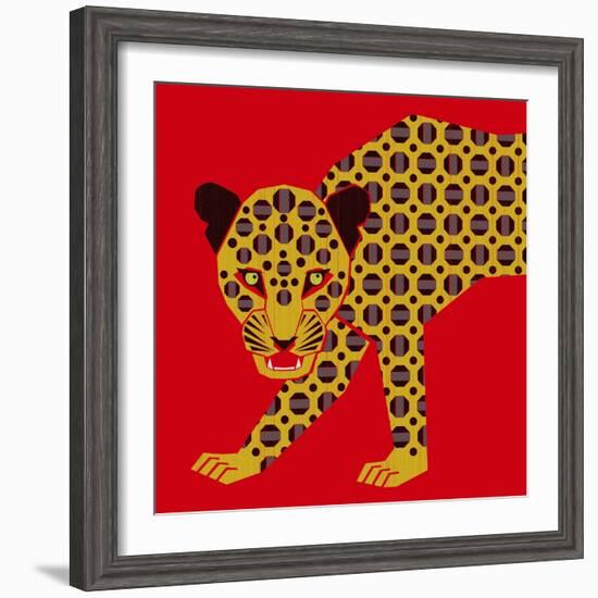 Mosaic Leopard-null-Framed Giclee Print