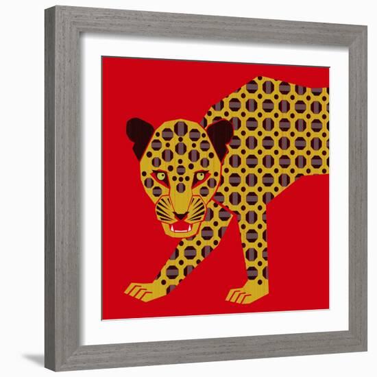 Mosaic Leopard-null-Framed Giclee Print