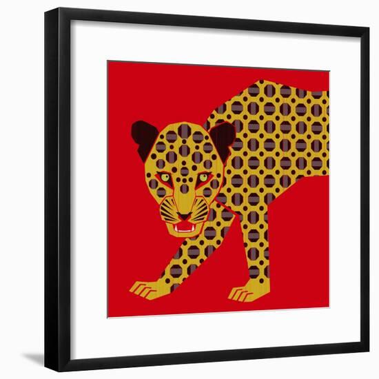 Mosaic Leopard-null-Framed Giclee Print