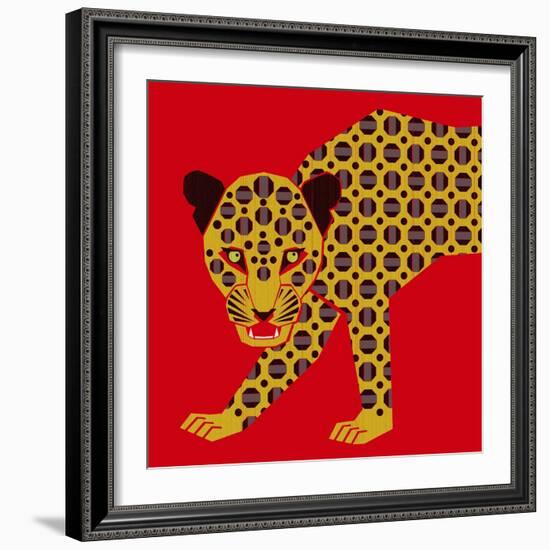 Mosaic Leopard-null-Framed Giclee Print