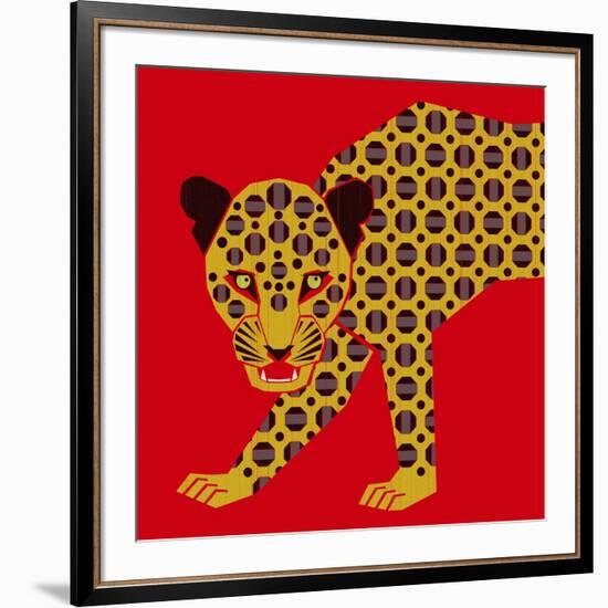 Mosaic Leopard-null-Framed Giclee Print