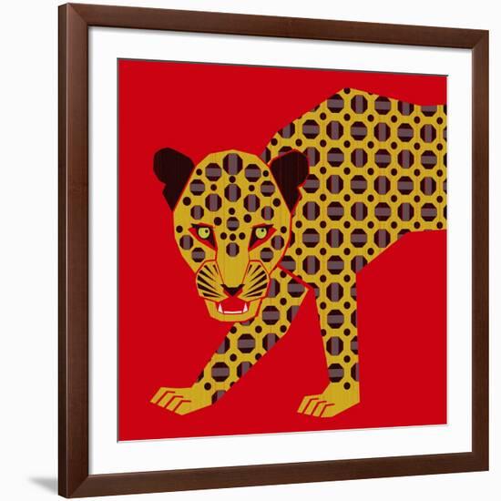 Mosaic Leopard-null-Framed Giclee Print