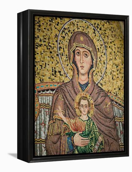 Mosaic Madonna, Corso Umberto 1, Taormina, Sicily, Italy-Walter Bibikow-Framed Premier Image Canvas