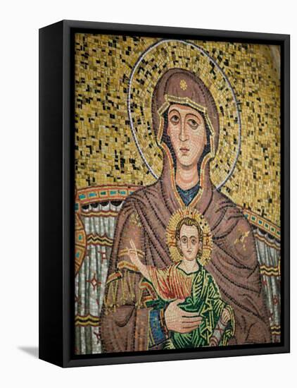 Mosaic Madonna, Corso Umberto 1, Taormina, Sicily, Italy-Walter Bibikow-Framed Premier Image Canvas