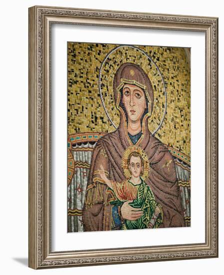 Mosaic Madonna, Corso Umberto 1, Taormina, Sicily, Italy-Walter Bibikow-Framed Photographic Print