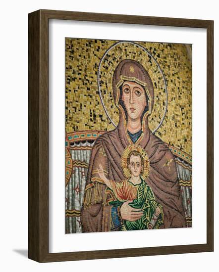 Mosaic Madonna, Corso Umberto 1, Taormina, Sicily, Italy-Walter Bibikow-Framed Photographic Print