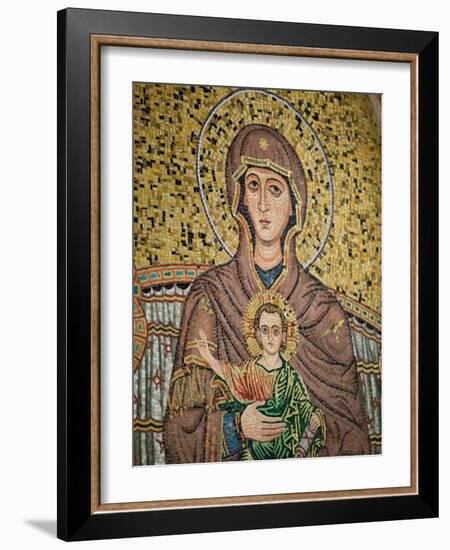 Mosaic Madonna, Corso Umberto 1, Taormina, Sicily, Italy-Walter Bibikow-Framed Photographic Print