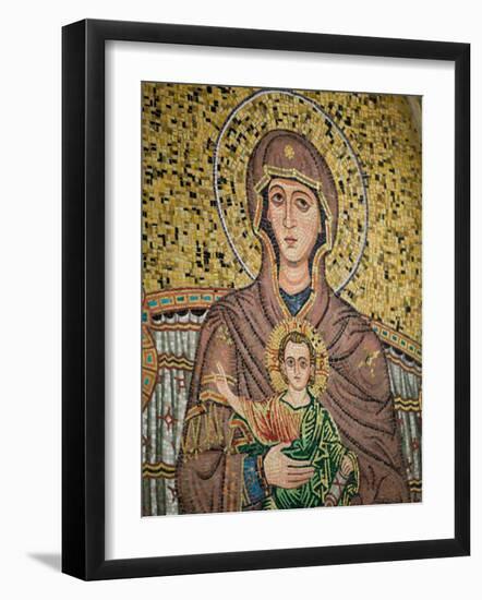 Mosaic Madonna, Corso Umberto 1, Taormina, Sicily, Italy-Walter Bibikow-Framed Photographic Print