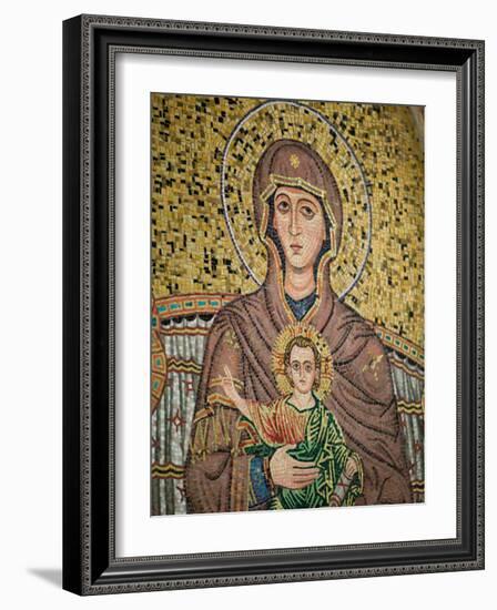 Mosaic Madonna, Corso Umberto 1, Taormina, Sicily, Italy-Walter Bibikow-Framed Photographic Print