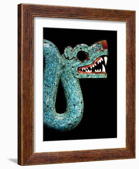 Mosaic of a Double-Headed Serpent (Detail of Head)-null-Framed Art Print