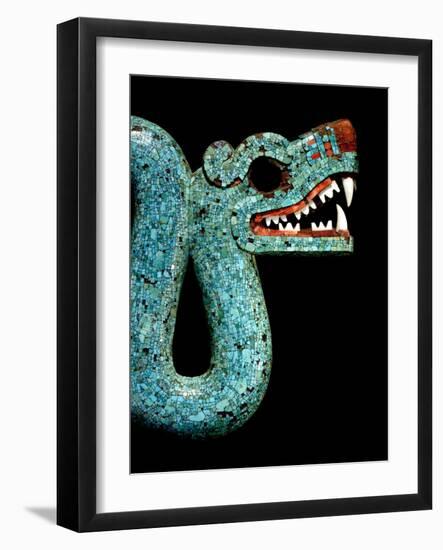 Mosaic of a Double-Headed Serpent (Detail of Head)-null-Framed Art Print