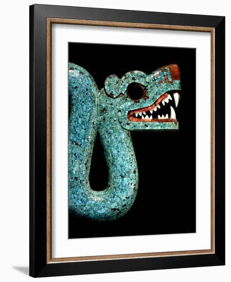 Mosaic of a Double-Headed Serpent (Detail of Head)-null-Framed Art Print