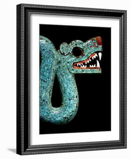 Mosaic of a Double-Headed Serpent (Detail of Head)-null-Framed Art Print