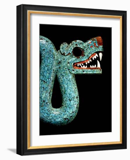 Mosaic of a Double-Headed Serpent (Detail of Head)-null-Framed Art Print