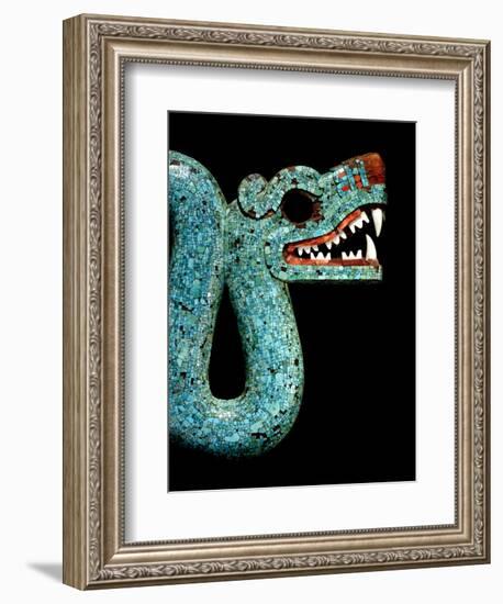 Mosaic of a Double-Headed Serpent (Detail of Head)-null-Framed Art Print