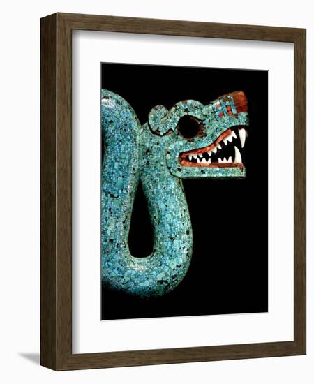 Mosaic of a Double-Headed Serpent (Detail of Head)-null-Framed Art Print