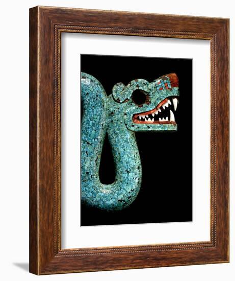 Mosaic of a Double-Headed Serpent (Detail of Head)-null-Framed Art Print