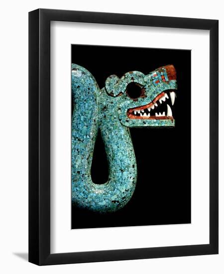 Mosaic of a Double-Headed Serpent (Detail of Head)-null-Framed Art Print