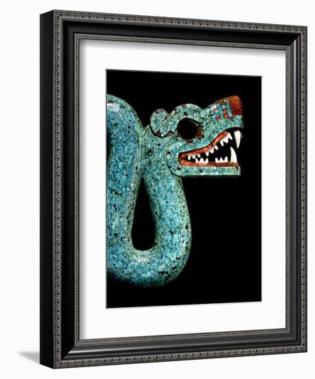 Mosaic of a Double-Headed Serpent (Detail of Head)-null-Framed Art Print