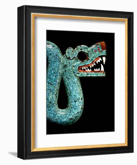 Mosaic of a Double-Headed Serpent (Detail of Head)-null-Framed Art Print