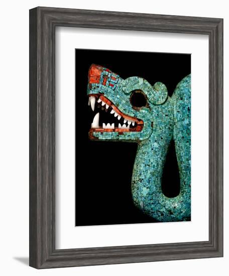 Mosaic of a Double-Headed Serpent (Detail of Head)-null-Framed Art Print